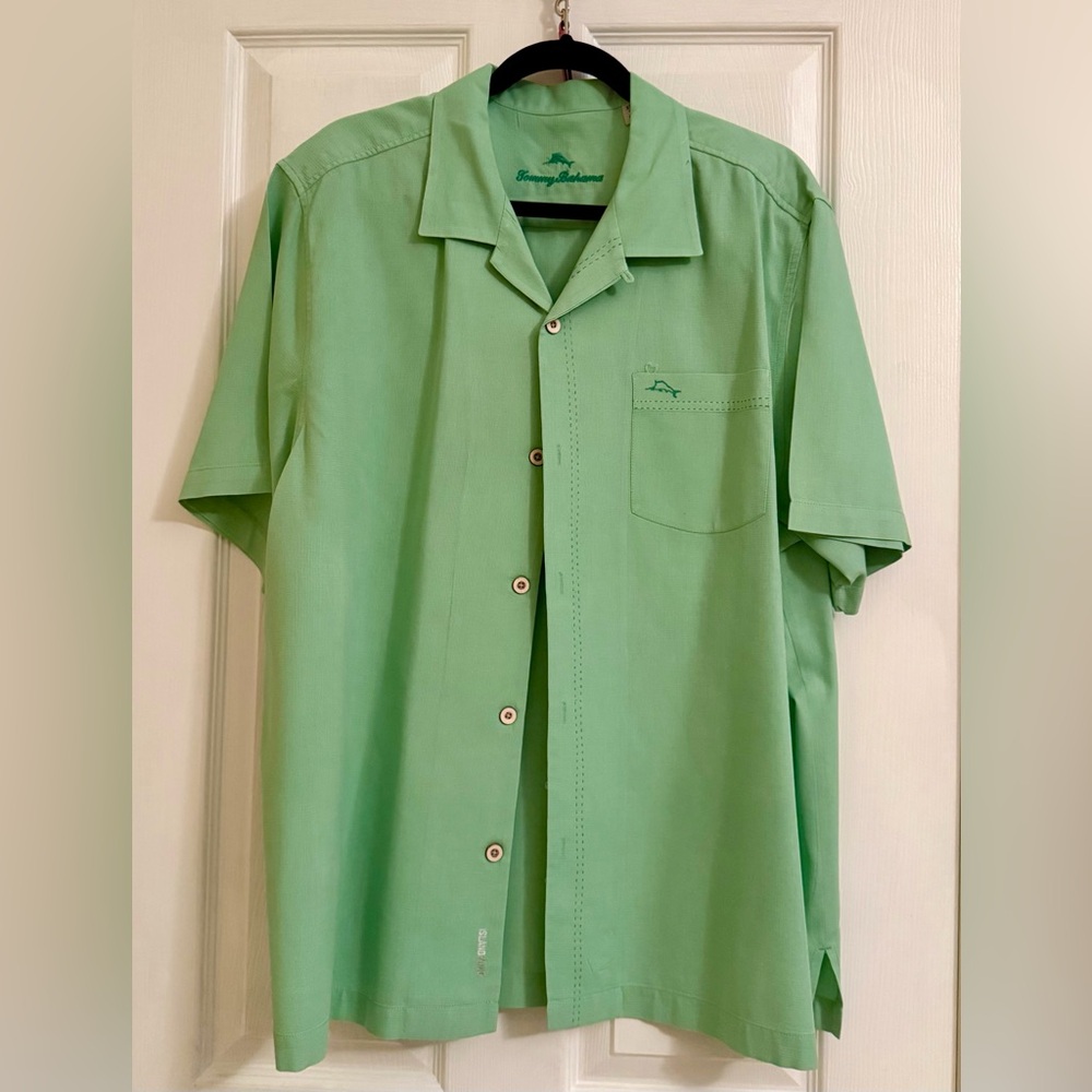 Tommy Bahama Short-Sleeve Button-Down Shirt in Light Green, XL